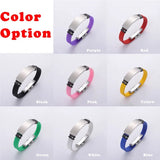 Personalized ID Bracelet Engraving Bangle Silicone Stainless Steel