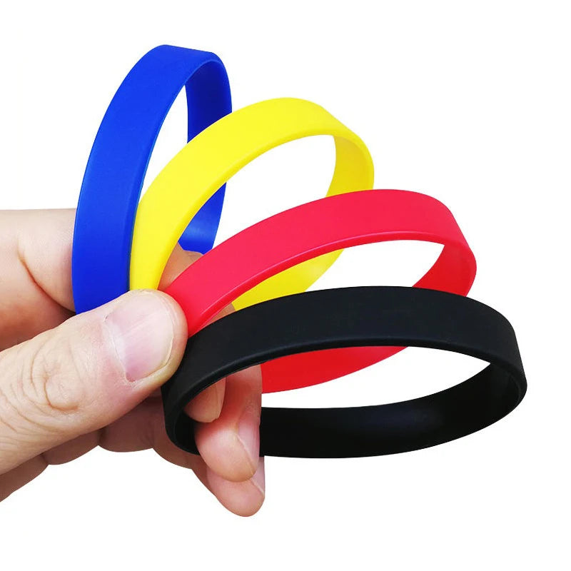 Blank Silicone Wristband Stretch Rubber Band Waterproof Sport Bracelet