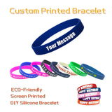 Printed Silicone Bracelet Personalized Wristband Name Bangle