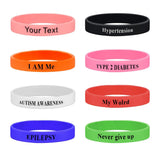 Printed Silicone Bracelet Personalized Wristband Name Bangle