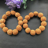 Qinling Dragon-Patterned Walnut Bracelets Goldfish Belly Wenwan Prayer Beads