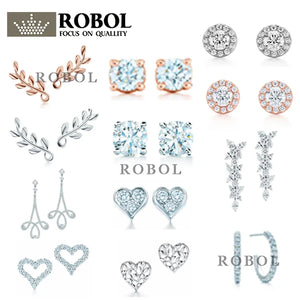 Sterling Silver 925 Charm Stud Earrings for Women