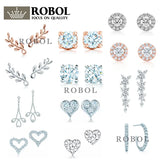 Sterling Silver 925 Charm Stud Earrings for Women
