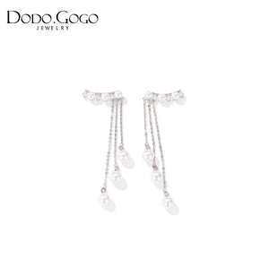 925 Sterling Silver Earrings with Diamonds and Agate
