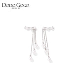 925 Sterling Silver Earrings with Diamonds and Agate
