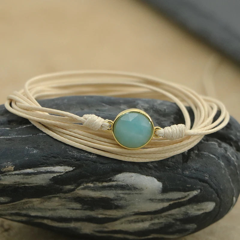 Sun Stone Charm Bracelets for Women - Friendship Wrap Bracelets