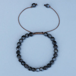 6MM Faceted Labradorite Stone Bracelet Yoga Jewelry