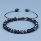 6MM Faceted Labradorite Stone Bracelet Yoga Jewelry