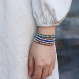 Natural Stone Wrap Bracelet for Women - Handmade Bead Leather Long Bracelet