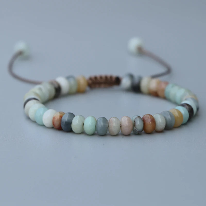 4*6mm Abacus Beads Amazonite Stone Bead Bracelet - Lucky Friendship Bracelet
