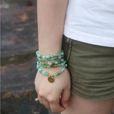 Natural Australia Jaspe-r Stone Beads Bracelet for Women Girls
