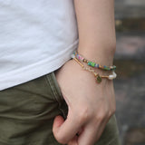 Natural Stone Two Layers Bracelet Friendship Seedbead Boho Jewelry