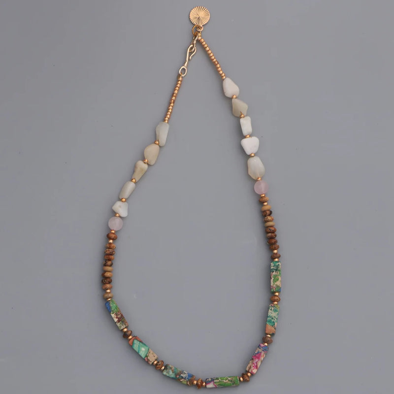 Natural Stone Two Layers Bracelet Friendship Seedbead Boho Jewelry
