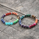 7 Chakras Tiger Eye Bead Bracelets For Yoga Meditation