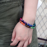 7 Chakras Tiger Eye Bead Bracelets For Yoga Meditation