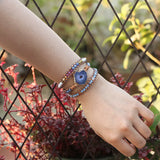 Purple Charm Wrap Bracelet Glass Beads Bracelet
