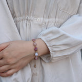 Pink Opal & Sun Stone Wrap Bracelet