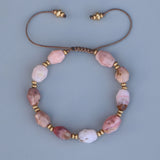 Pink Opal & Sun Stone Wrap Bracelet