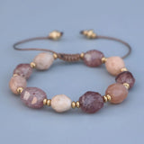 Pink Opal & Sun Stone Wrap Bracelet