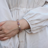 Pink Opal & Sun Stone Wrap Bracelet