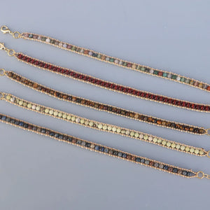 Tiny 3mm Stone Bead Bracelet Women Girls