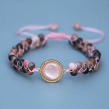 Lapis Lazuli Pink Queen Snail Shell Charm Wrap Bracelet Women
