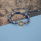 Lapis Lazuli Pink Queen Snail Shell Charm Wrap Bracelet Women