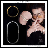 EDY AMBUSH Hip Hop Punk Titanium Steel Snake Bone Chain Necklace