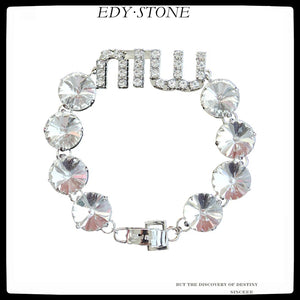EDY Punk Rhinestone Bracelet Chain For Women