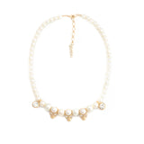 Hip Hop Punk Diamond Pearl Skull Necklace for Men Women