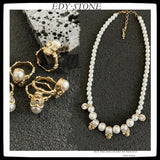 Hip Hop Punk Diamond Pearl Skull Necklace for Men Women