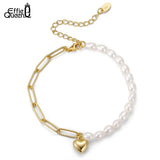 14K Freshwater Pearl Bracelet S925 Silver Chain GPB17