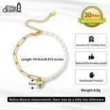 14K Freshwater Pearl Bracelet S925 Silver Chain GPB17