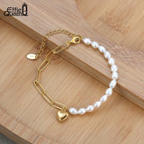14K Freshwater Pearl Bracelet S925 Silver Chain GPB17