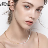 14K Freshwater Pearl Choker Necklace Women 925 Silver Chain GPN13