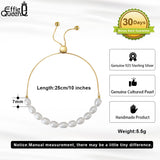 Baroque Freshwater Pearls Chain Bracelet 925 Sterling Silver Plated 14K GPB13