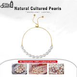 Baroque Freshwater Pearls Chain Bracelet 925 Sterling Silver Plated 14K GPB13