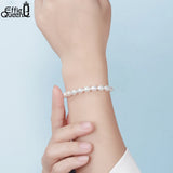 Baroque Freshwater Pearls Chain Bracelet 925 Sterling Silver Plated 14K GPB13