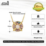 Abalone Shell Pendant Necklace Natural Pearl 14K Plated Women's Jewelry