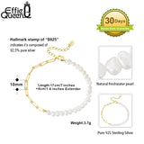 Natural Pearl Bracelet 925 Silver Women Valentines Gift