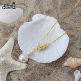 925 Silver Baroque Pearl Necklace Unique 3 Piece Pendant GPN32