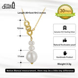 925 Silver Baroque Pearl Necklace Unique 3 Piece Pendant GPN32