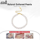 925 Silver Freshwater Pearl Bracelet 14K Chain Jewelry GPB10