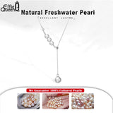 925 Silver Freshwater Pearl Necklace Adjustable Pendant Jewelry