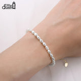 925 Silver Freshwater Pearl Bracelet 6mm Valentines Gift