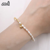 S925 Silver Freshwater Pearl Bracelet 14K Bamboo Chain Women Jewelry