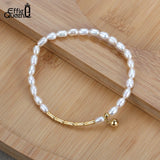 S925 Silver Freshwater Pearl Bracelet 14K Bamboo Chain Women Jewelry