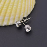 Round Crystal Stones Earring Studs Women Jewelry Girl