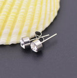 Round Crystal Stones Earring Studs Women Jewelry Girl