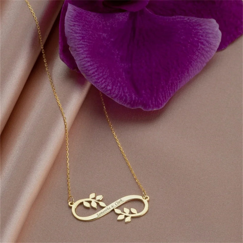 EIEGANT Name Infinity Necklace Stainless Steel Chain Child Pendant Nameplate